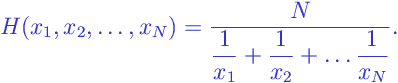 Formula: Harmonic Mean