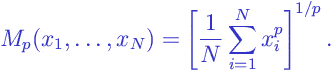 Formula: Power Mean