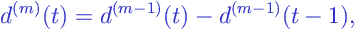 Formula: Differencing (of Time Series)